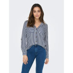 Chemise rayures col chemise manches longues vert bleu en viscose
