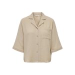 Chemise regular fit col boutonné manches courtes gris clair en coton bio ava Chemise regular fit col boutonné manches courtes gris clair en coton bio ava