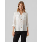 Chemise regular fit col chemise manches longues longueur regular blanc en viscose vale