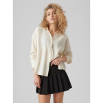Chemise regular fit col chemise manches longues oversize blanc en coton modal