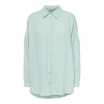 Chemise regular fit col chemise manches longues turquoise en coton bio rhea Chemise regular fit col chemise manches longues turquoise en coton bio rhea