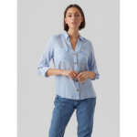 Chemise regular fit rayures col chemise manches longues longueur regular blanc en viscose malys