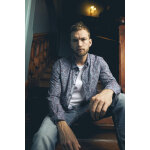 Chemise retil bleu en coton