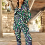 Chemisier chanice raye bleu en viscose Chemisier chanice raye bleu en viscose
