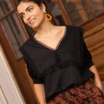 Chemisier col marin maxi réédition bérénice noir Chemisier col marin maxi réédition bérénice noir