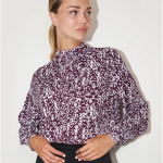 Chemisier imprime meredith noir en viscose