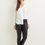 Chemisier manches longues femme vila - blanc