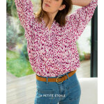 Chemisier nata violet en coton avec imprim floral
