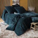 Jet� de lit polyester tendresse - bleu nuit