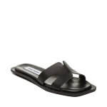 Claquettes sofia en cuir noir