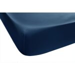 Les classiques - drap - housse en satin de coton - bleu marine