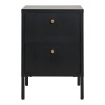 Coffre dalby commode 2 tiroirs acier noir