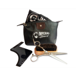 Coffret barbier - trousse + brosse + plastron + peigne + ciseaux