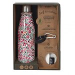 Coffret bouteille isotherme fleurie