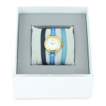 Coffret les interchangeables a57144 - montre ruban botier dor jaune femme