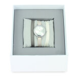 Coffret les interchangeables a57273 - montre ruban bracelet crme botier argent palladium femme