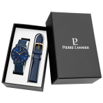 Coffret montre homme pierre lannier essential - 388c466 bracelet cuir bleu Coffret montre homme pierre lannier essential - 388c466 bracelet cuir bleu