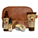 Coffret soin volumisant de la barbe - trousse + shampooing + lotion + huile + cire + peigne Coffret soin volumisant de la barbe - trousse + shampooing + lotion + huile + cire + peigne