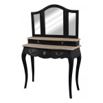 Coiffeuse 3 tiroirs bois noir mansa