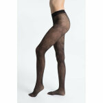 Collant noir lgance florale femme - fantaisie dim