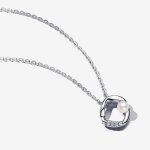 Collier en argent sterling avec perle d'eau douce de culture traite blanche et zircon cubique transparent ...