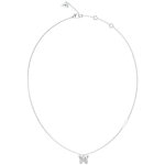 Collier chrysalis acier rhodi� et papillon pav� de zircons cubiques