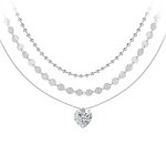 Collier coeur par so charm ; orne de cristaux swarovski ; bs4410 - crys - sn016 + b2392 - argent + b2385 ...