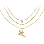 Collier fe par so charm ; orne de cristaux swarovski ; bs065 - sn022 - crys + b2385 - dore + b2382 ...