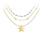 Collier femme b2097 - dore + b2370 - dore + b2394 - noir