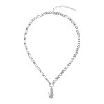 Collier femme lacoste crocodile - 2040553 acier rose