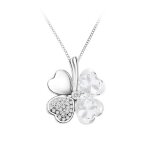 Collier femme so charm - b128 - argent - crys - collier tr�fle argent�