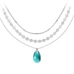 Collier goutte par so charm ; orn�e de cristaux swarovski ; bs4395 - emer - sn016 + b2392 - argent + ...