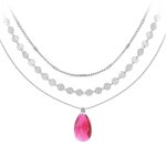 Collier goutte par so charm ; orn�e de cristaux swarovski ; bs4395 - scar - sn016 + b2392 - argent + ...
