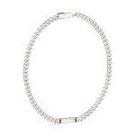 Collier homme guess bijoux inscription - jumn04400jwst acier argent