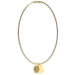 Collier homme jumn01300jwyg - lion king acier dor