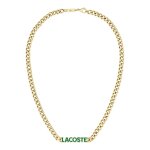 Collier homme lacoste script - 2040475 acier dor�, vert