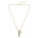 Collier homme lacoste umpire - 2040488 acier dor�, vert
