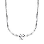 Collier maille serpent fermoir c?ur pandora moments Collier maille serpent fermoir c?ur pandora moments