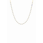 Collier naturelle acier dor 1 rang et perles miyuki bleues marines