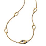 Collier ovale de forme organique & perle de culture d'eau douce traite