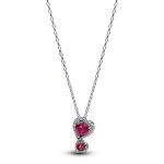 Collier à pendentif c?urs halo rouge Collier à pendentif c?urs halo rouge