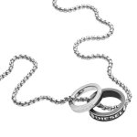 Collier et pendentif diesel bijoux studs dx1168040 - collier et pendentif acier argentdiesel bijoux