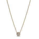 Collier avec pendentif halo rond pavé Collier avec pendentif halo rond pavé