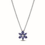 Collier avec pendentif herbier scintillant bleu - pandora timeless Collier avec pendentif herbier scintillant bleu - pandora timeless