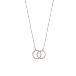 Collier et pendentif lotus silver lp1955 - 1 / 1 - 2 cercles moments argent femme