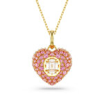 Collier et pendentif swarovski coeur rose femme