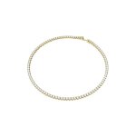 Collier matrix tennis, coupe ronde, blanc, placage de ton or