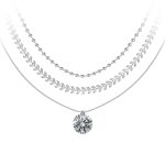 Collier rond par so charm ; orn�e de cristaux swarovski ; bs4394 - crys - sn016 + b2881 - argent + b2385 ...