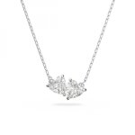Collier swarovski 5517117 - collier mtal rhodi blanc cristaux sertis femme