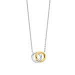 Collier ti sento - 3822sy argent bicolore deux anneaux entrelacés Collier ti sento - 3822sy argent bicolore deux anneaux entrelacés